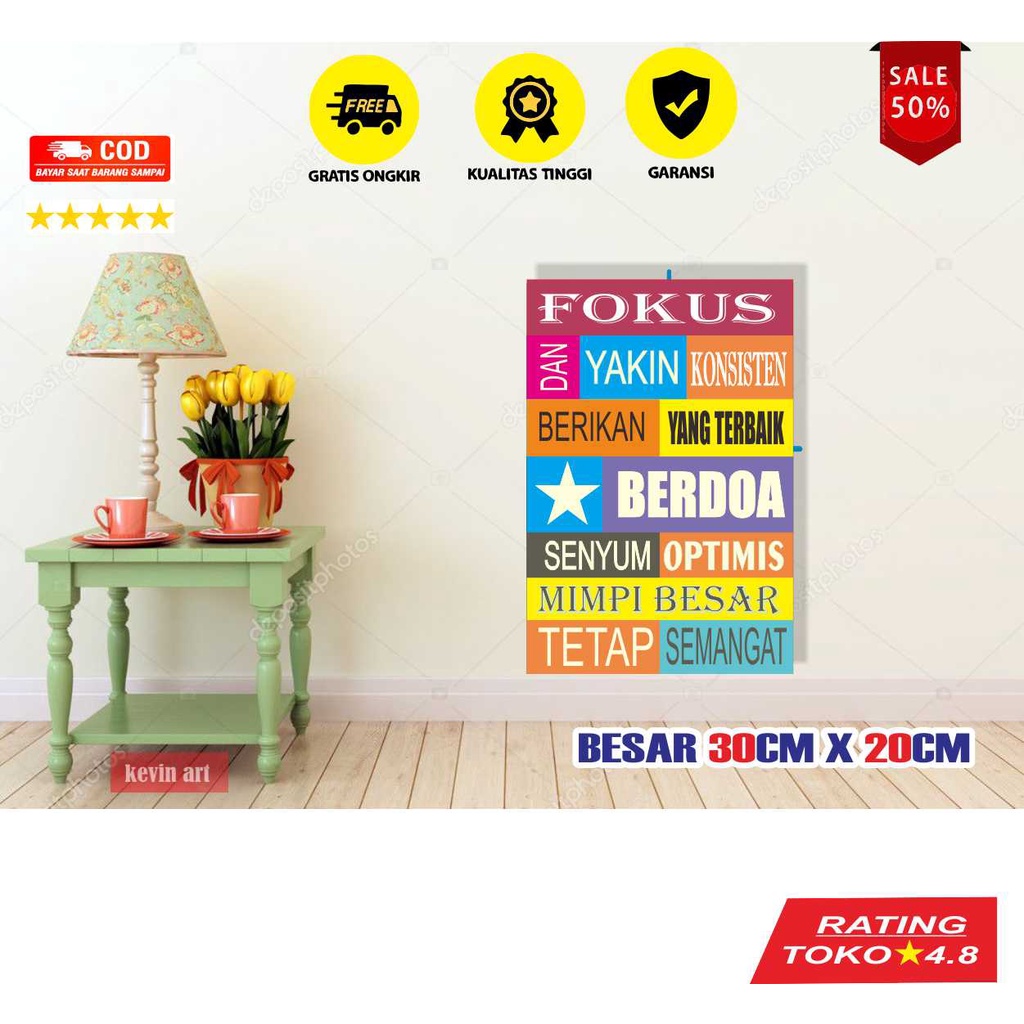 Hiasan / pajangan Dinding Dekorasi Ruangan Walldecor kata Kata Mutiara poster inspirasi murah