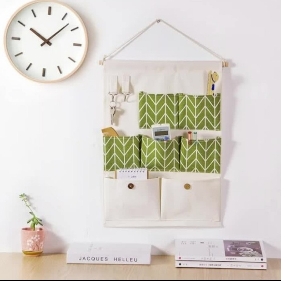 Pouch Gantung 7 Sekat Hanging Organizer Storage Bag Rak Dinding Rumah