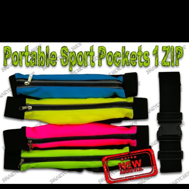 Portable sport pockets 1sleting sport belt 1 sleting waterproof tas pinggang olahraga