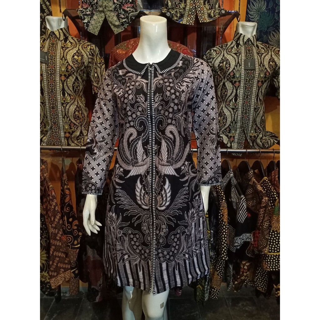 007 Tunik Batik Elegan Eklsklusif Butik Baju Kerja Wanita Terbaru M-JUMBO #COD