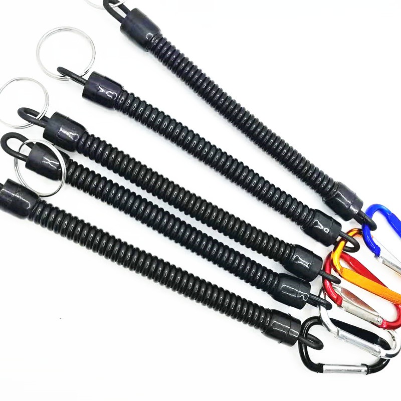 1Pcs Key Lanyard Fishing Missed Rope Key Koord Key Chain Elastic Coil Stretch Tether Fashion Wire spring rope Lockable Key Cord