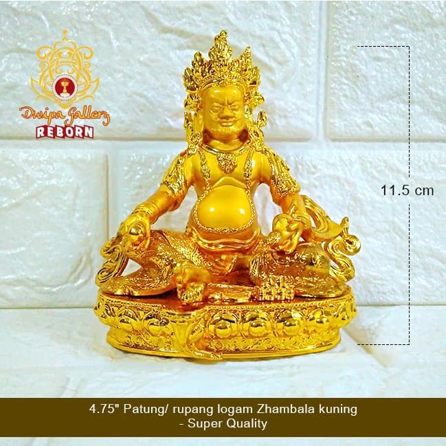 4.75&quot; Patung/ rupang logam Zhambala kuning- Super Quality