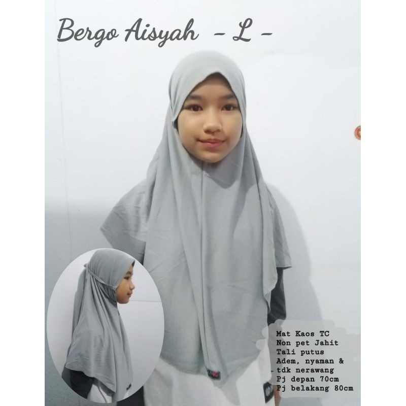 Bergo Aisyah Tali Kaos Non Pet Size L
