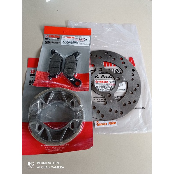 Piringan Cakram Depan+Kampas Rem Depan Belakang Mio  Mio soul Karbu Sporty Mio Smaile