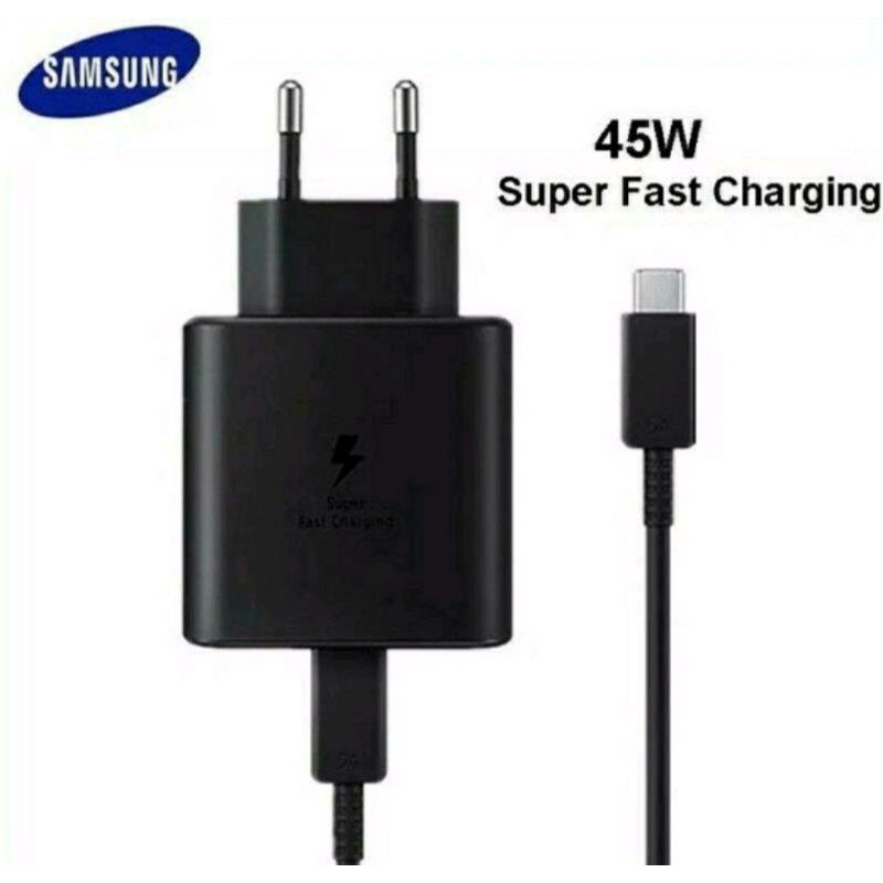 Charger Samsung Note 20 S20 S21 45 Watt Super Fast Charging Type-C Original Packing Travel Adapter