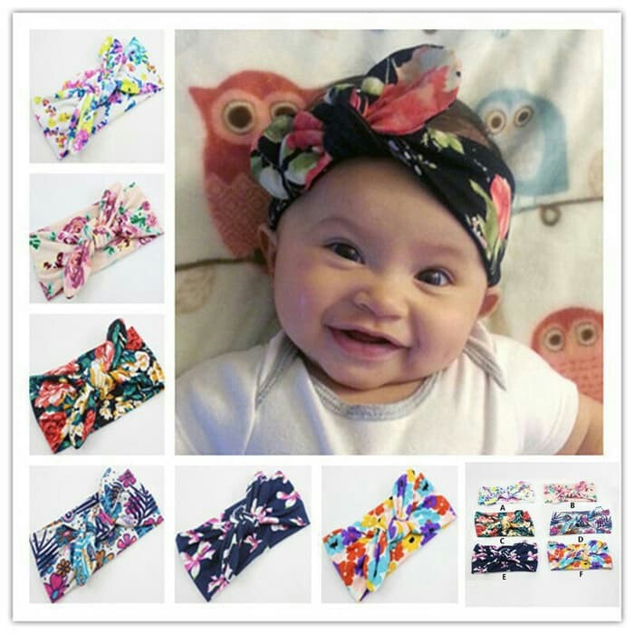 Bando Bayi Anak Perempuan Topi Turban Motif Bunga Baby Headband
