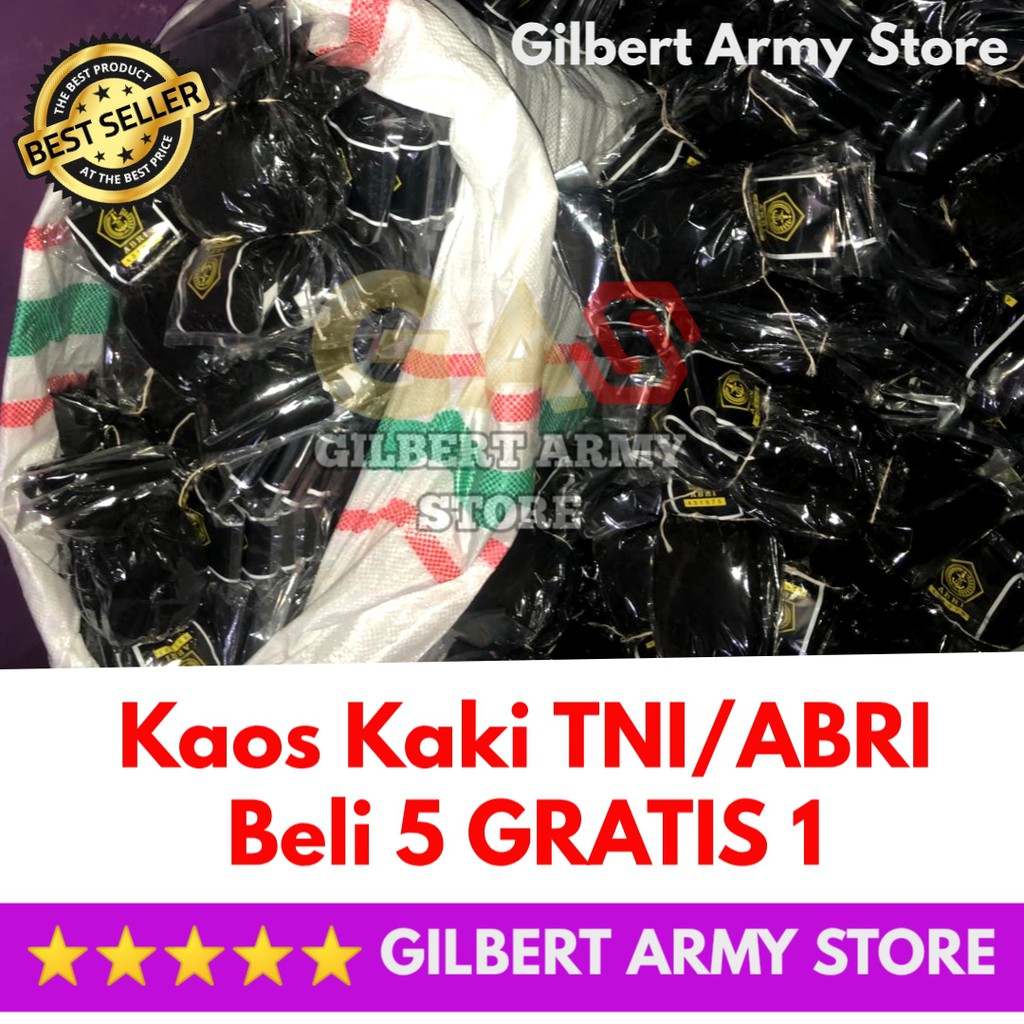 Grosir Kaos Kaki pdl Tni/Abri Murah GILBERT ARMY STORE  kaos kaki kerja polos hitam