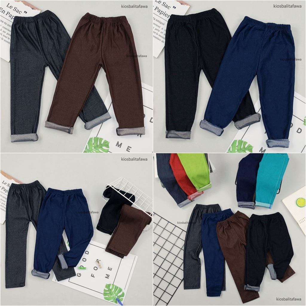 LEGGING Denim Kids Bayi - 7 Tahun / Leging Semi Jeans Celana Panjang Polos Denim Lejing Laging Anak Laki Perempuan