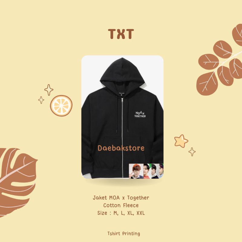Jaket Zipper TXT MOA x Together Sablon