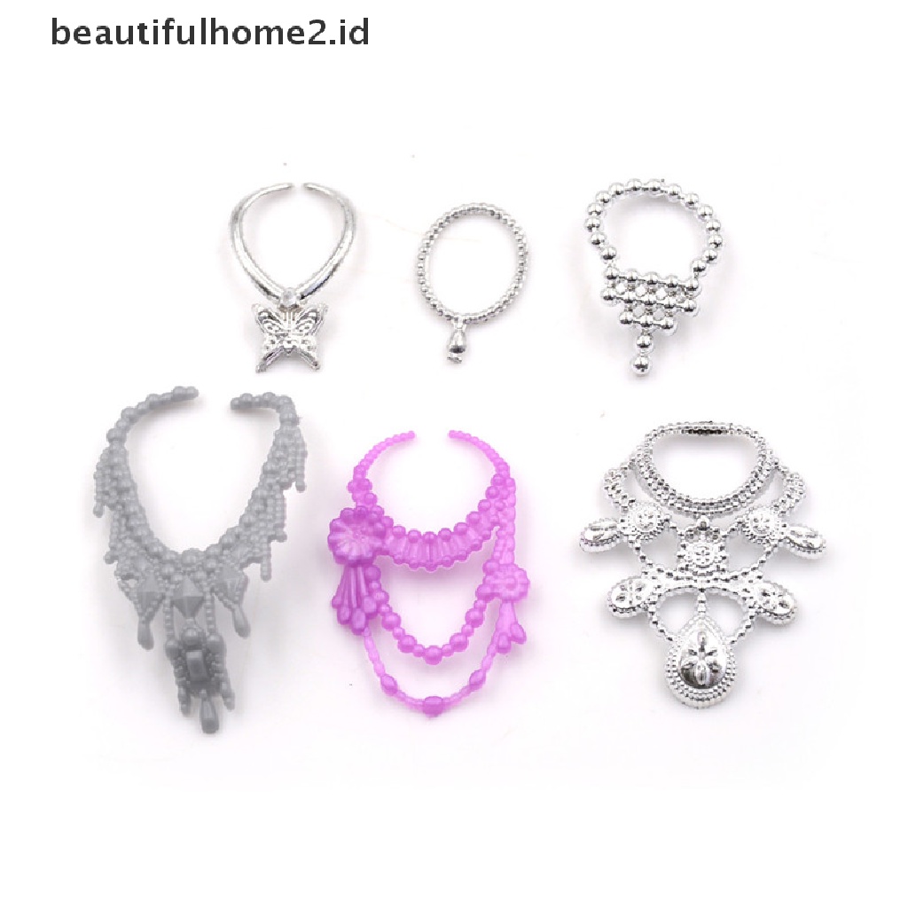 (Beautifulhome2.Id) 6pcs / Set Kalung Rantai Plastik Aksesoris Pesta Boneka