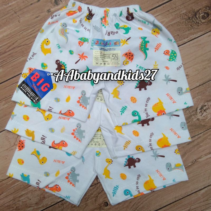 AIRIN 3PC Celana Pendek Bayi Model Segi Full Print Usia Newborn 0-6Bulan Lembut dan SNI