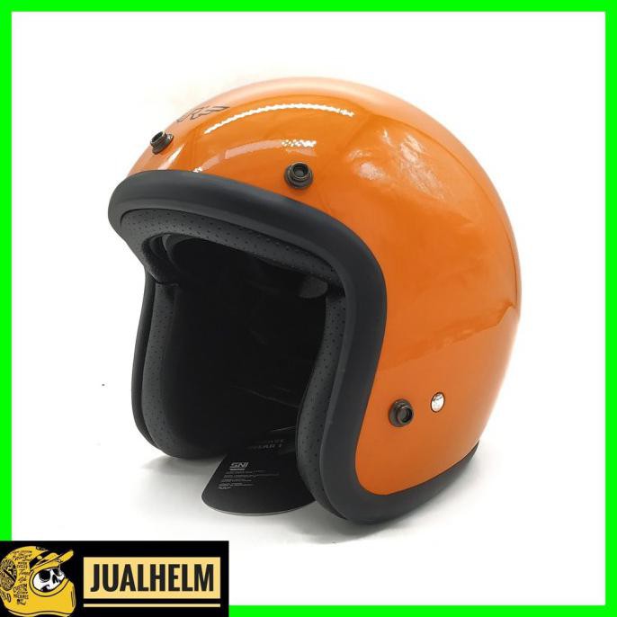 Jual Helm Retro Doja Orange Oren Glossy Half Face Bogo Klasik Sada M Tujuword