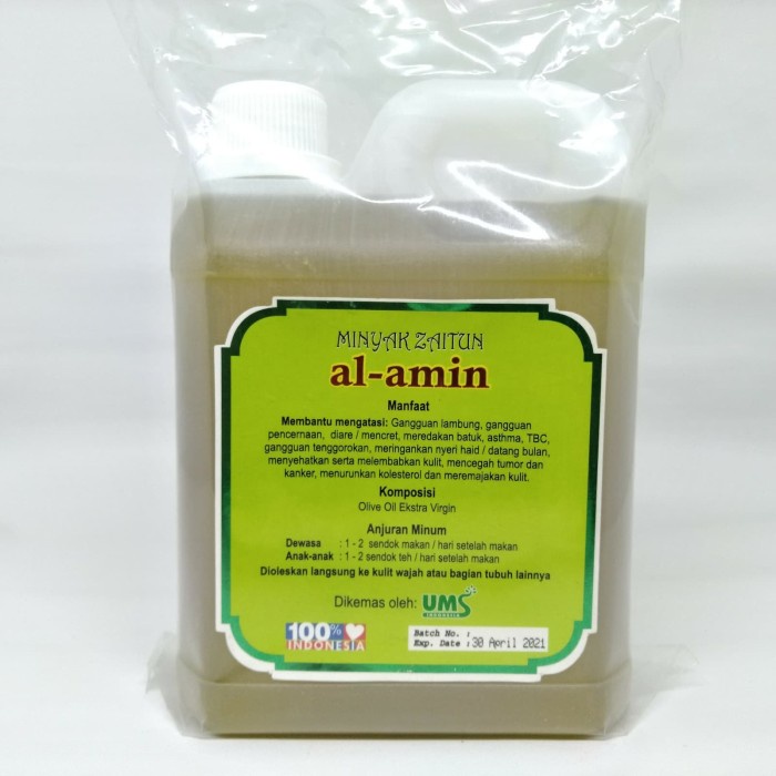 

MINUM-SIAP-DRINK-TO-READY- MINYAK ZAITUN EXTRA VIRGIN AL AMIN 1 LITER -READY-TO-DRINK-SIAP-MINUM.