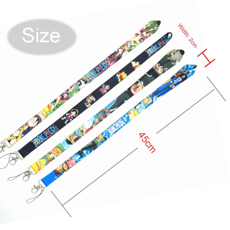 One Piece Tali Lanyard Leher Holder Kartu Id / Handphone Anti Jatuh Untuk Pelajar