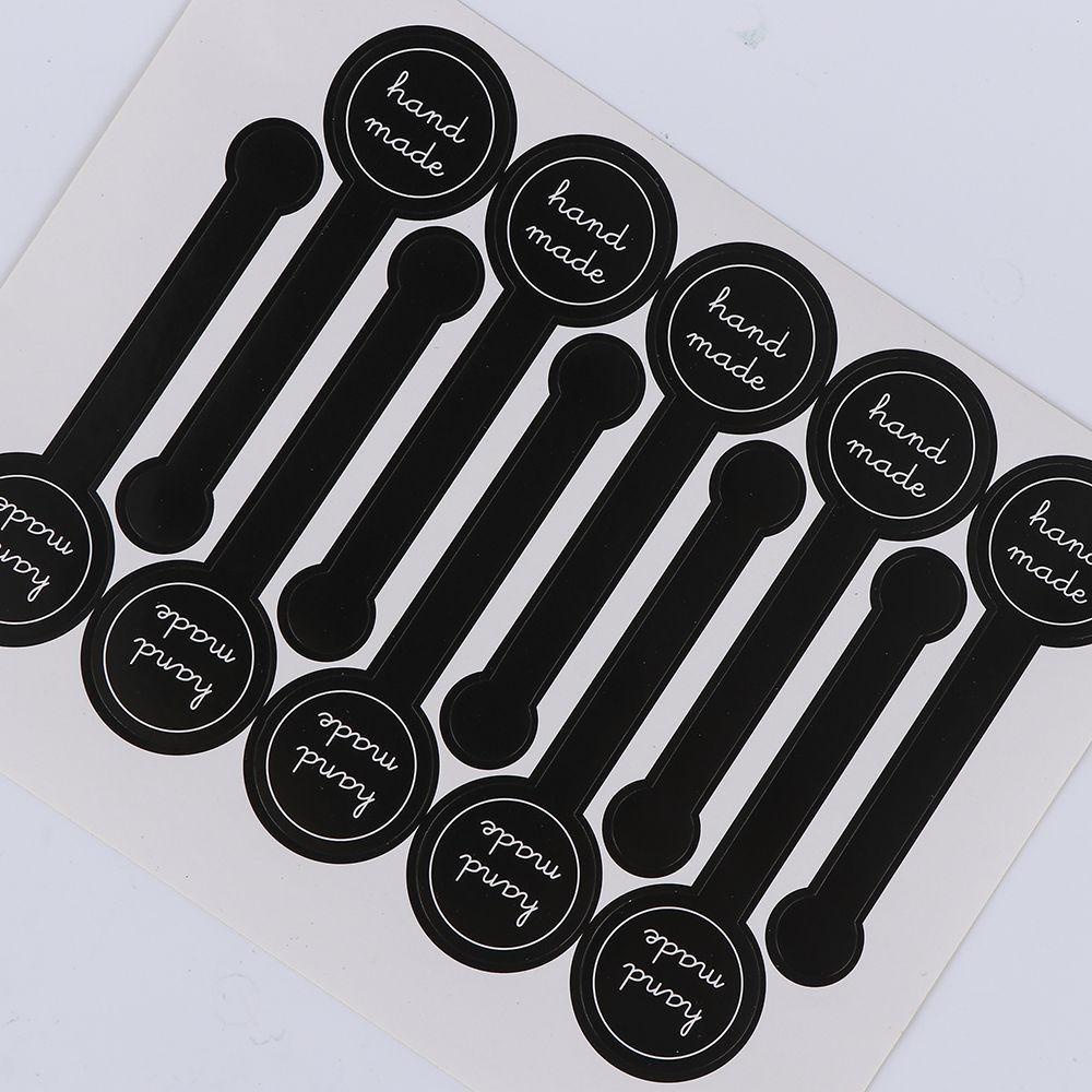 Lanfy Stiker10 * 3CM 70Pcs Perekat Diri Hadiah Buatan Tangan Hitam/Kue Baking