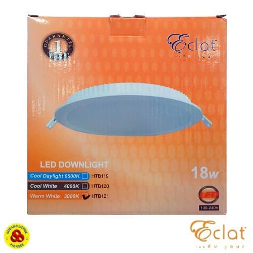 ECLAT DOWNLIGHT LED 18W WW 3000K BULAT Warm White 18 WATT KUNING