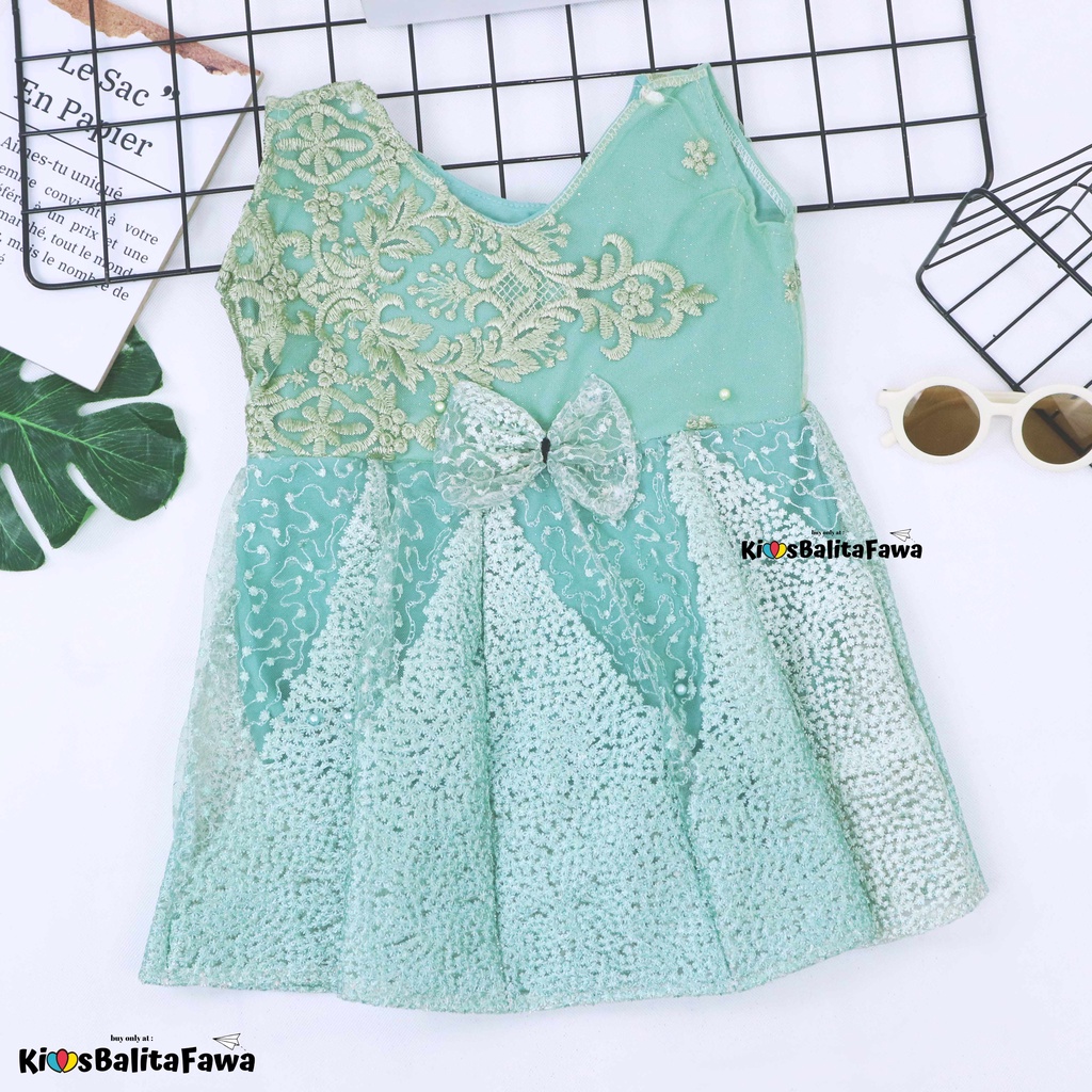 Dress Keira Uk Bayi 0-6 Bulan / Gaun Brukat Kensi Dress Pesta Kondangan Anak Perempuan Baju Baby Impo