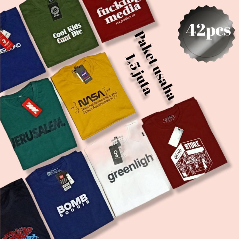 Kaos Pria Distro Paket Bisnis Buka Usaha Toko Distro