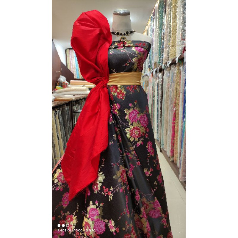 Kain Cheongsam Chongsam Hitam Shanghai Lebar 150