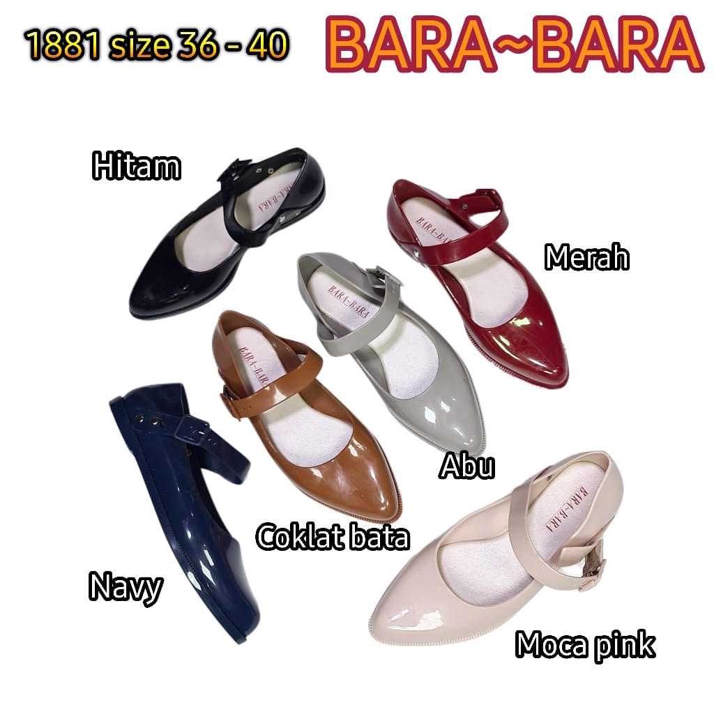 BARA BARA ORIGINAL jelly shoes barabara sepatu wanita flat shoes import 1881