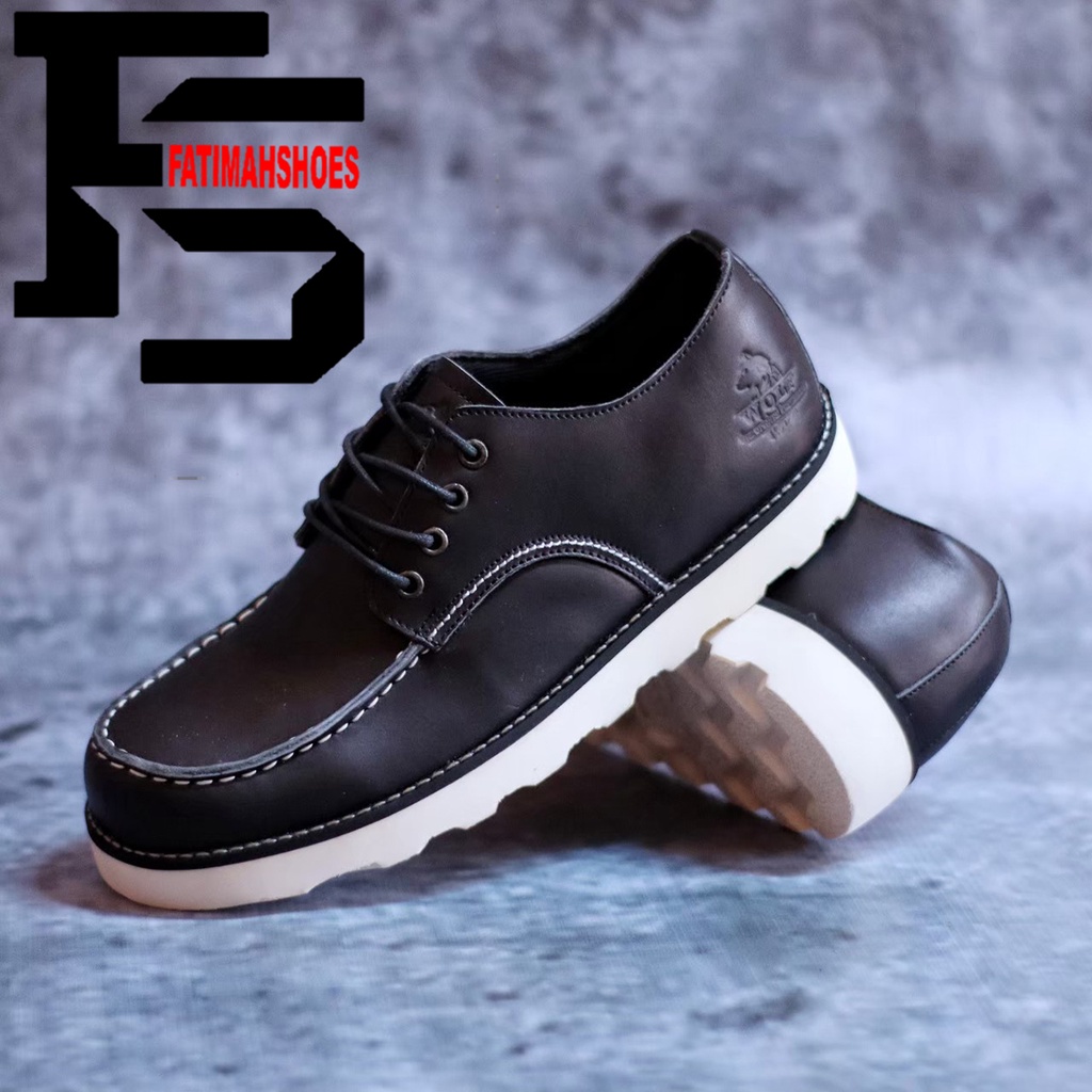 FATIMAHSHOES - Sepatu Kulit Pria Sepatu Boot Pendek Sepatu Formal Sepatu Semi Boot Sepatu Kasual Sepatu Pria