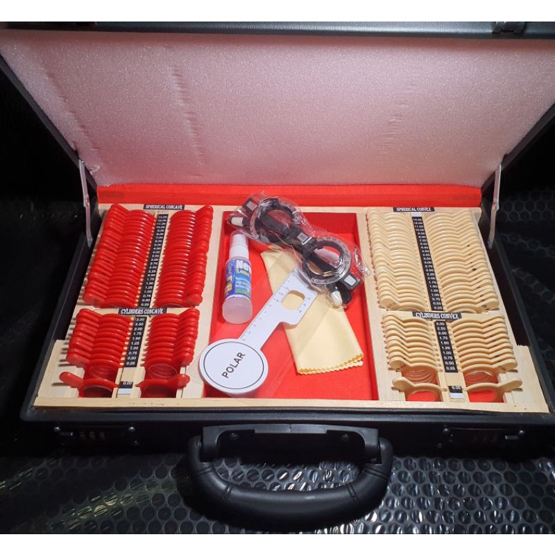 trial lens set 14 dioptri alat periksa mata test boxs trial frame trial lens fullset