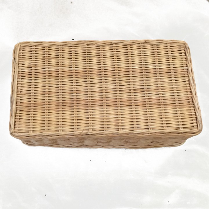 Kerajinan Tangan Rotan - Keranjang Kotak Persegi Panjang 36x21x10cm