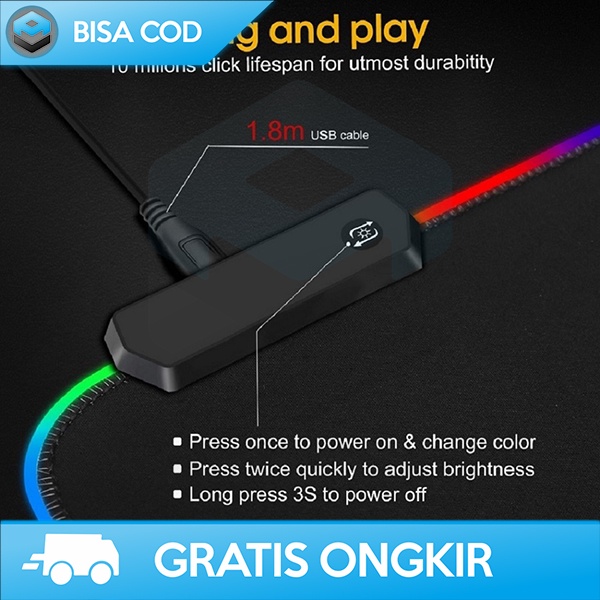 MOUSE PAD XL ULTRA SMOOTH SURFACE GAMING PAD DUNIA RGB LED BY TAFFGO