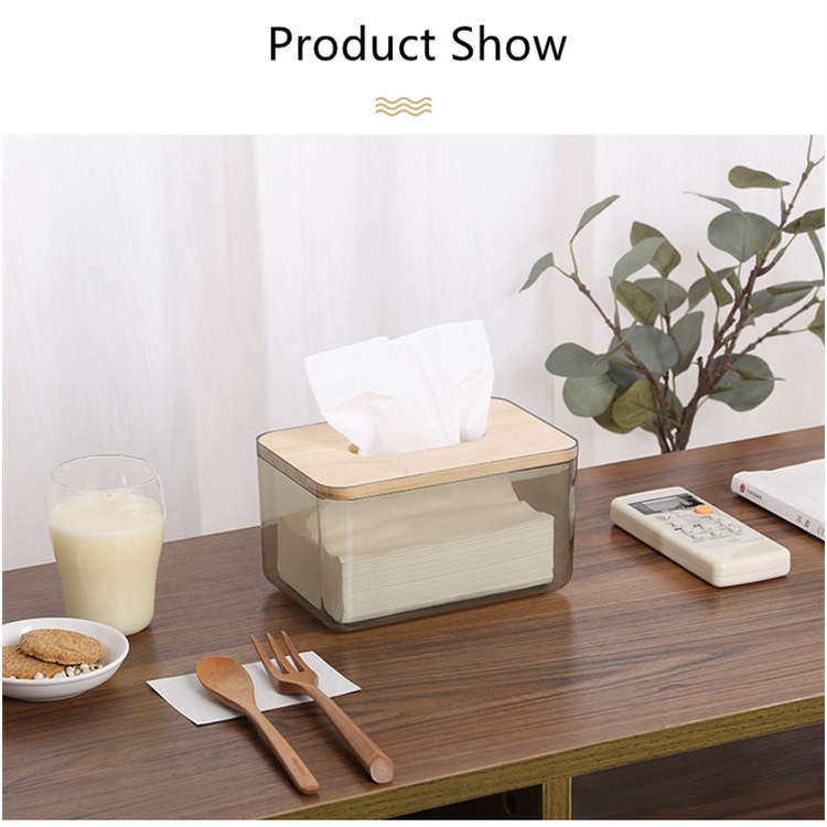 KOCHEN Kotak Tissue Transparan Kayu Aesthetic Estetik Nordic Scandinavian Wooden Tissue Box Minimalis Bambu Modern