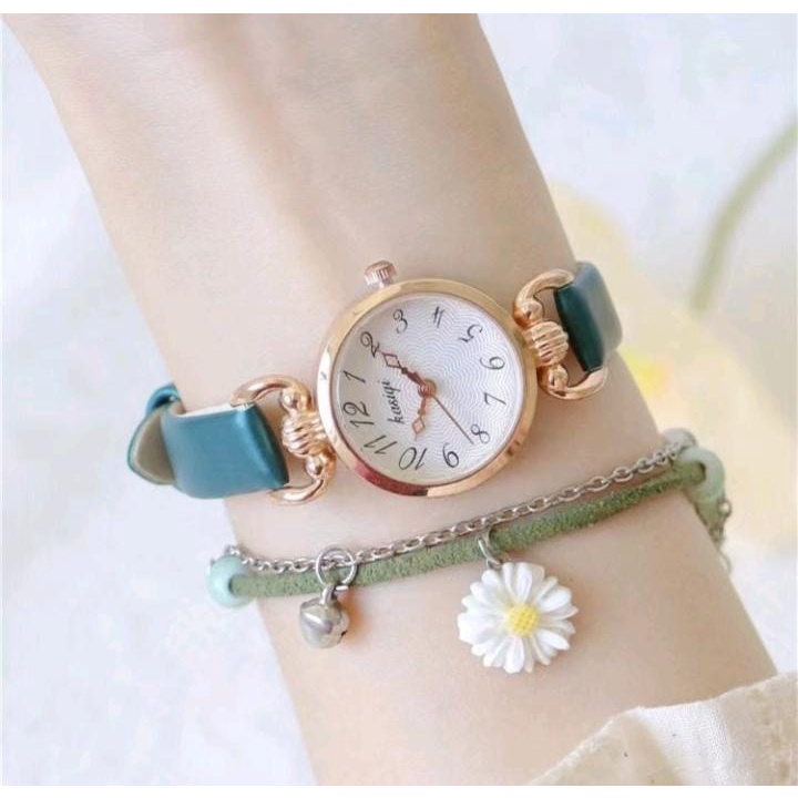 Jam Tangan Wanita Elegan Strap Pu Dial Bulat Angka (014PU)