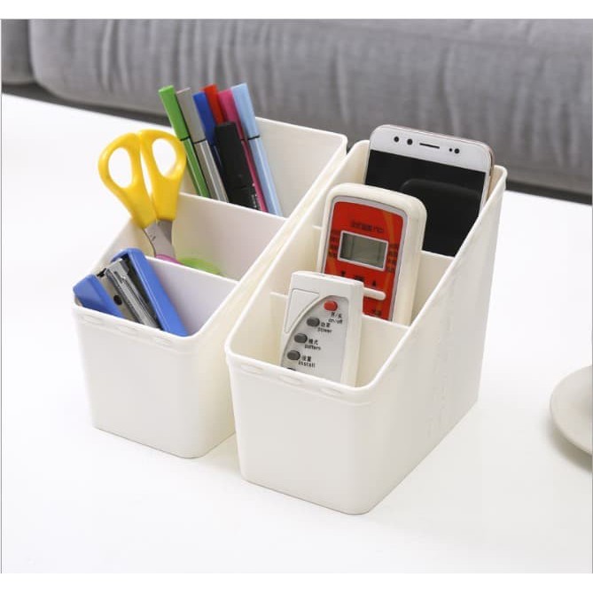 Kotak Penyimpanan Alat Tulis Organizer Storage Box Serbaguna Htp074 Putih Shopee Indonesia
