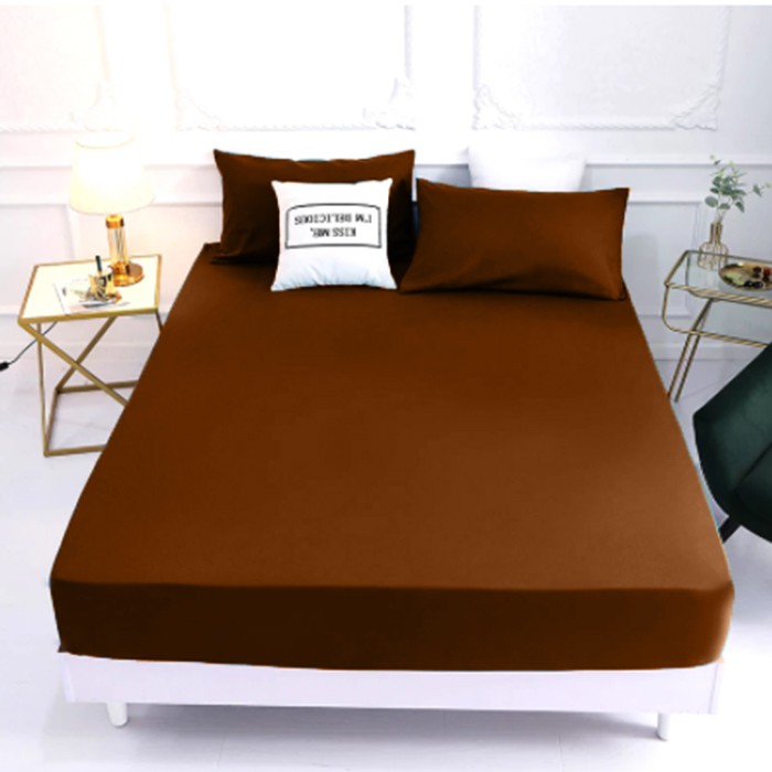 Sprei Coklat Kopi emboss katun jepang disperse seprai nikah dingin lembut halus microfiber minimalis