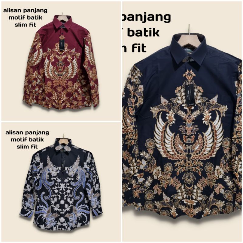 Kemeja Batik Alisan Panjang/Alisan Panjang. Slim Fit