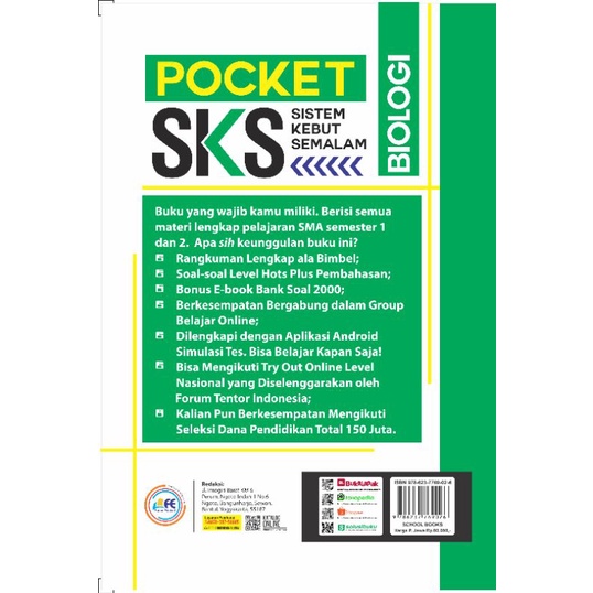 PAKET SKS SMA IPA | POCKET SKS MATEMATIKA,KIMIA,FISIKA,BIOLOGI SMA-8
