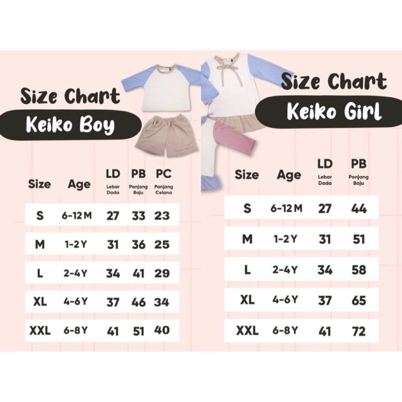 KEIKO Couple Set Boy &amp; Girl 6m-8y