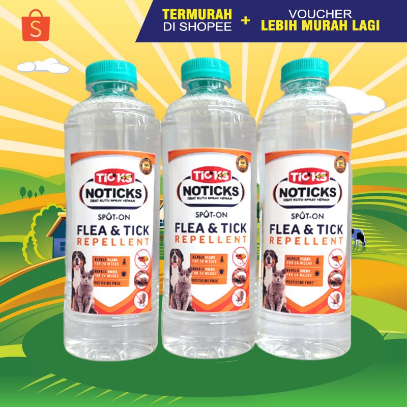 NOTICK 500 - Obat Kutu Kucing Penghilang Kutu Anjing Spray Obat Kutu Cair Literan MURAH 500 ML