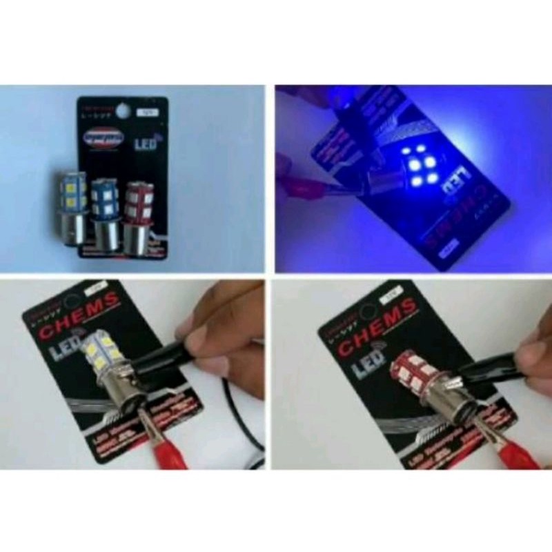 Lampu stop belakang motor stoplamp 13 Led flash 12volt universal