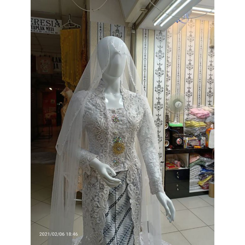 KEBAYA AKAD PENGANTIN PAYET KUTUBARU EKOR