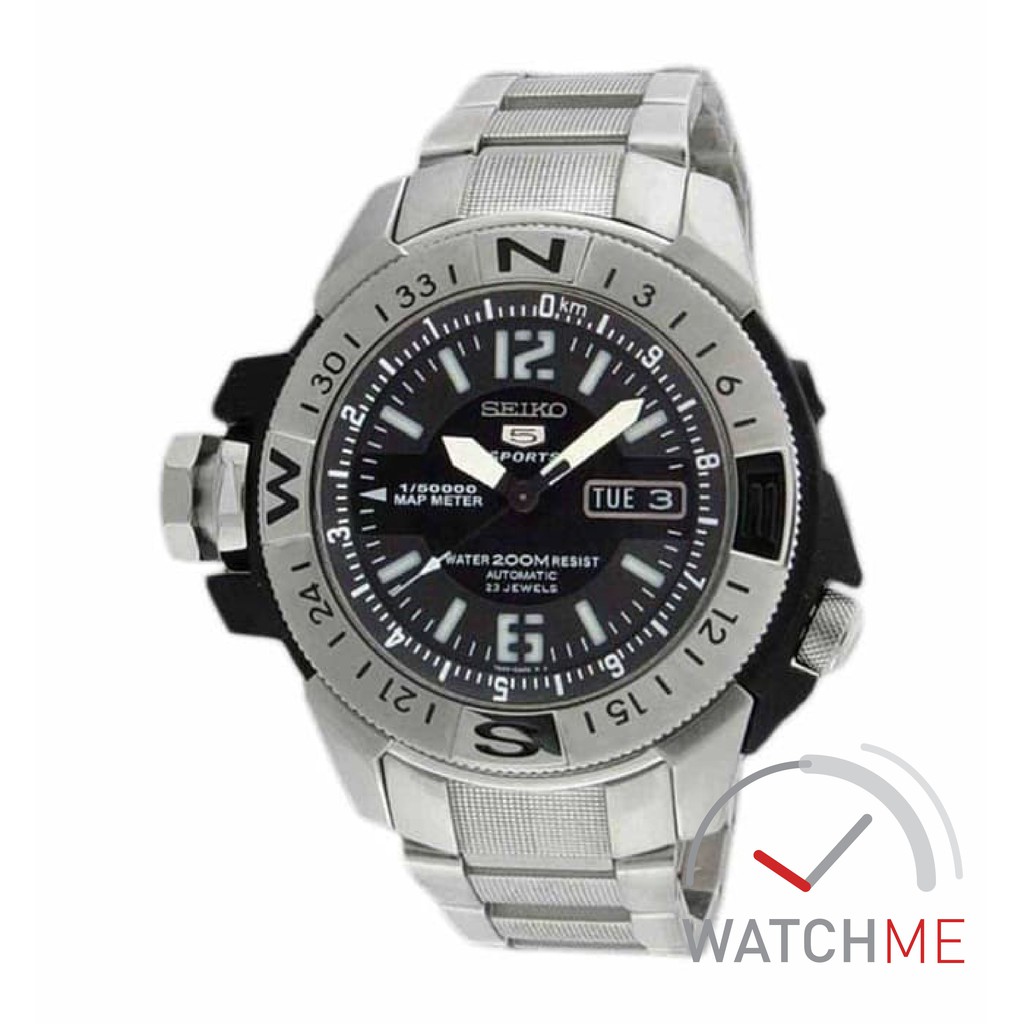 Jam Tangan Seiko 5 SKZ225K1 Automatic Black Dial 200m Stainless Steel Original Bergaransi