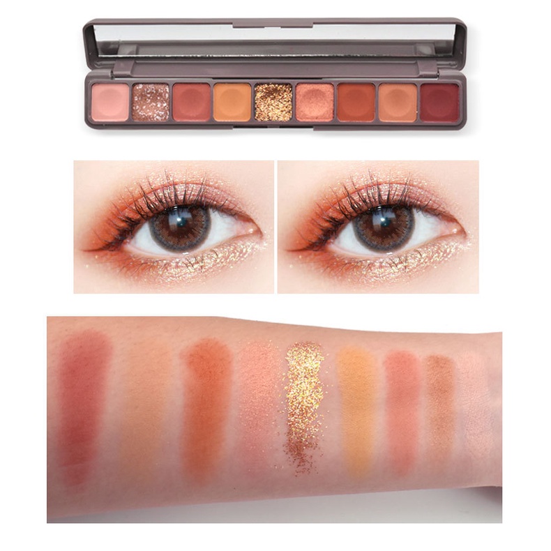 Eyeshadow 9 WARNA Palette matte/mengkilap Eyeshadow Glitter Eyeshadow Lameila ORIGINAL Coklat