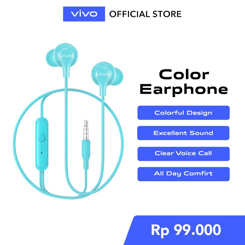 vivo Color Earphone Original [Suara HD Berkualitas, Suara Telpon Jernih] - Garansi Resmi 6 Bulan-3