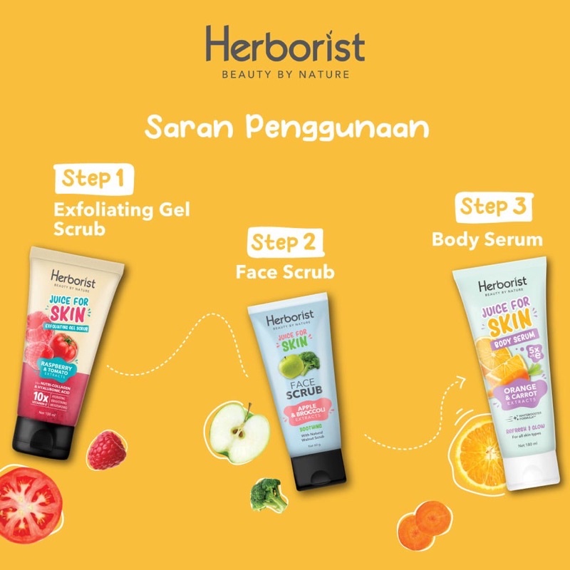 Herborist Juice For Skin Body Serum - 180ml | Orange Carrot | Apple Brocolli | Raspberry