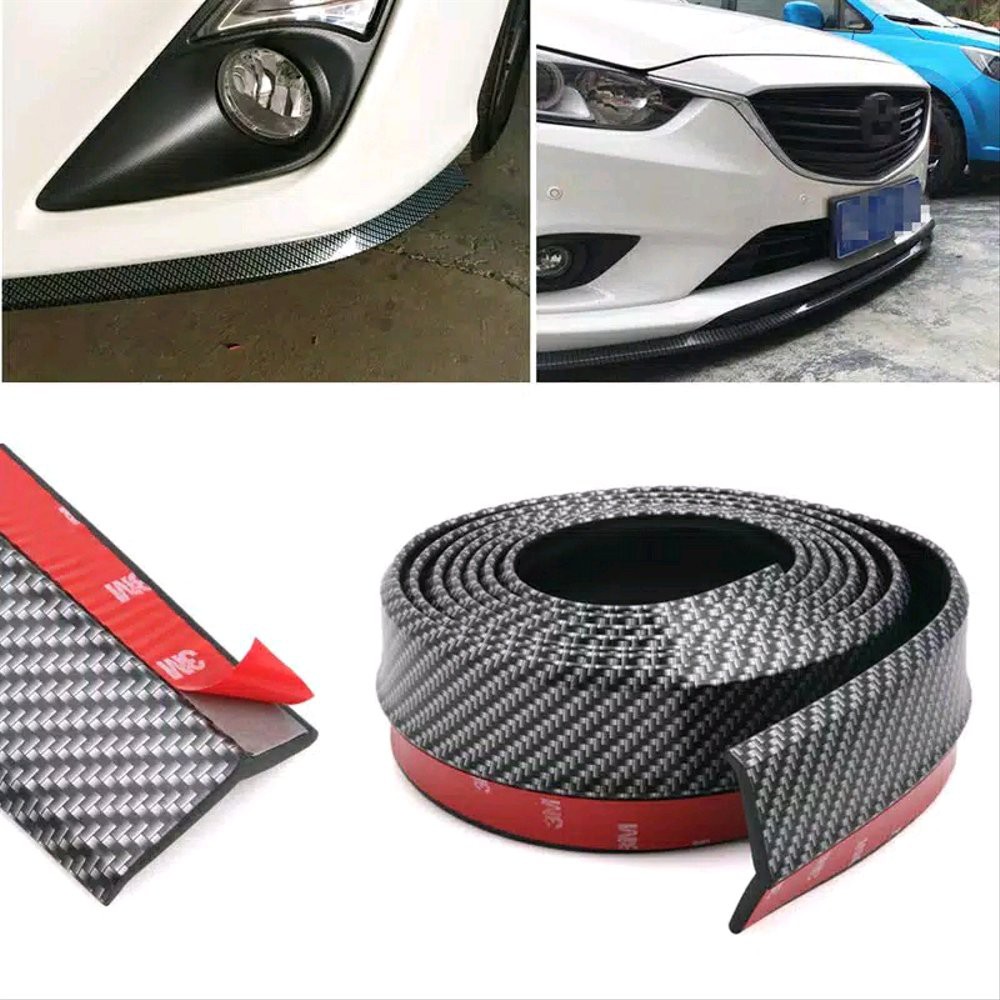 ducktail lis bumper BEMPER DEPAN DAN BELAKANG MOBIL lis motif carbon UNIVERSAL wing let samurai