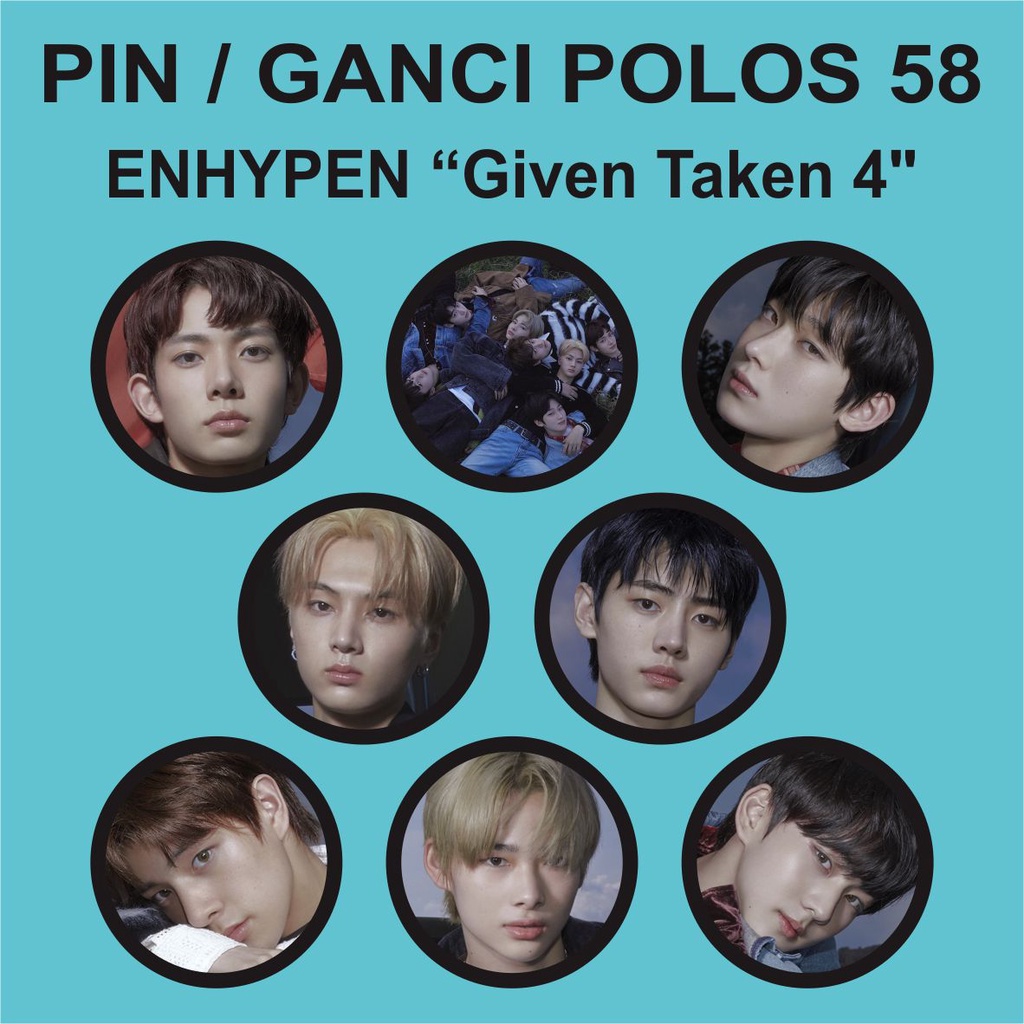 [READY STOCK] PIN / GANTUNGAN KUNCI POLOS 58 MM - ENHYPEN GIVEN TAKEN 3 dan 4 - Merchandise KPOP Murah