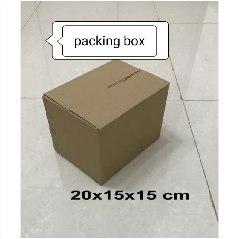 

karton/dus UK.20x15x15cm.single wall luar polos dalem ada tulisan