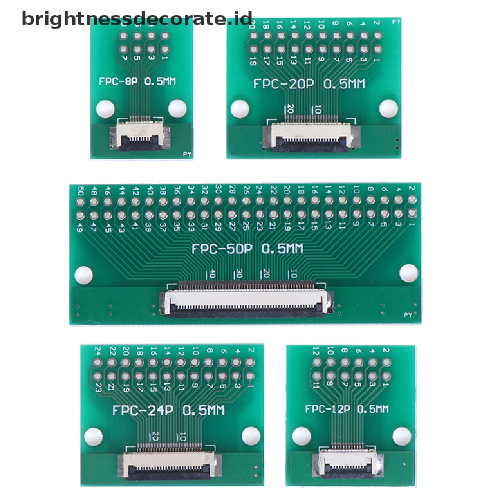 Papan Adapter Konverter Pcb 8p / 12p / 20p / 24p / 50p / 0.5mm Ffc Fpc Ke Dip 2.54mm