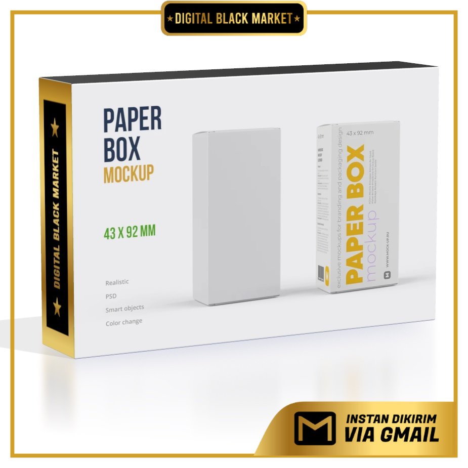 Paper Box Mockup 43x92mm