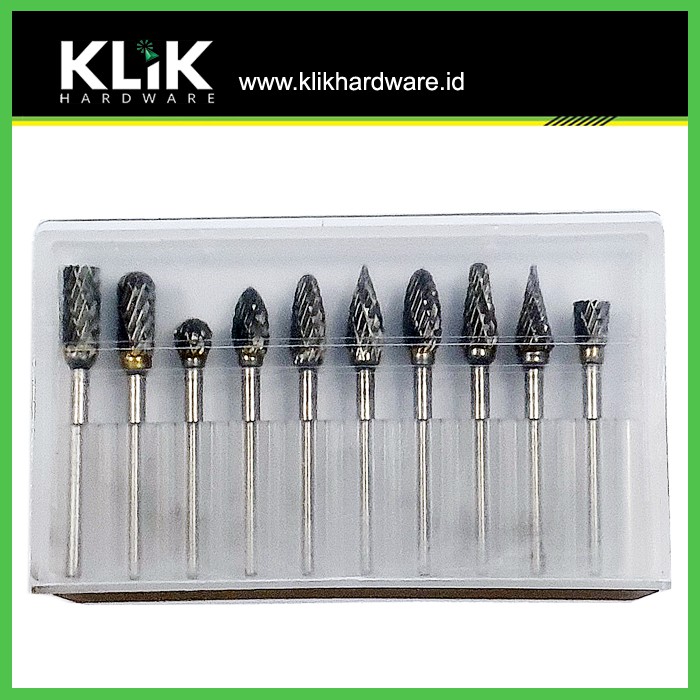 Mata Tuner 3 mm Set 10 Pcs Korek Motor Die Grinder Cuner Carbide Rotary Files