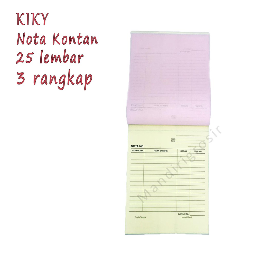 Kiky *Nota Kontan * Nota 3rangkap * 3ply 25lembar