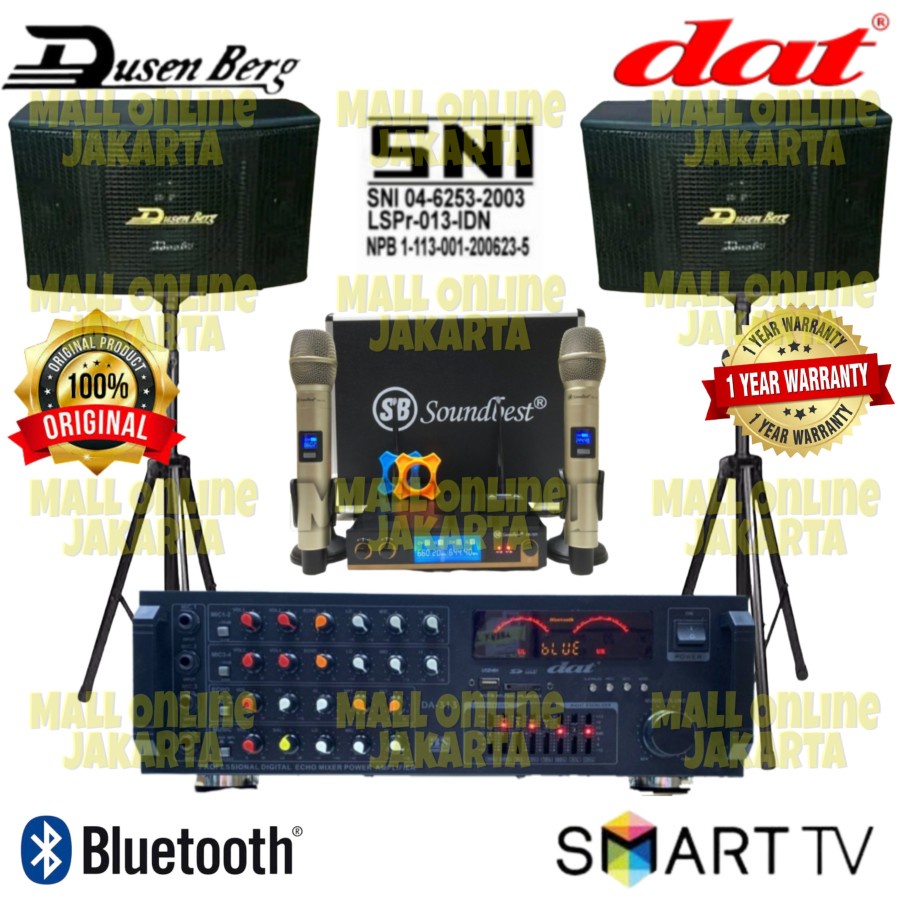 Paket karaoke dusenberg 10 inch bluetooth sound system rumah SNI